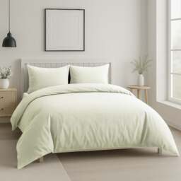 Luxury 200TC Duvet Cover And Pillowcase/s Set Bed Linen Cream Cream Double