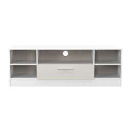 Trent Wide 1 Drawer TV & Media Unit in Grey Matt & White (Ready Assembled) Grey Grey Matt & White