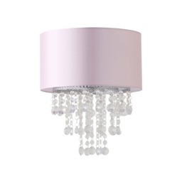 ValueLights Jesmond Pink Pendant Light Shade Clear Acrylic Jewels and Bulb