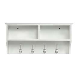 Yaheetech Hallway Coat Hook & Storage Unit White 4 Hooks Storage White One Size