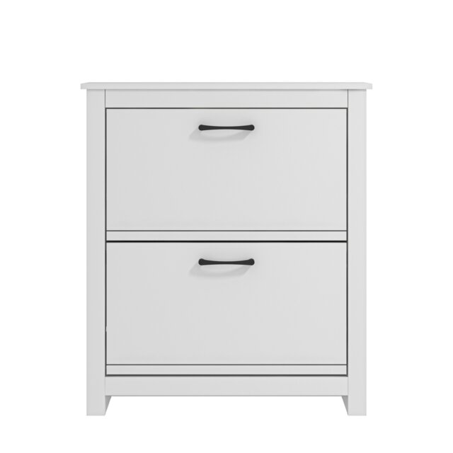 HOMCOM 2-Door Shoe Cabinet,Freestanding Shoe Storage Unit for Entryway, Hallway, or Living Room,White White