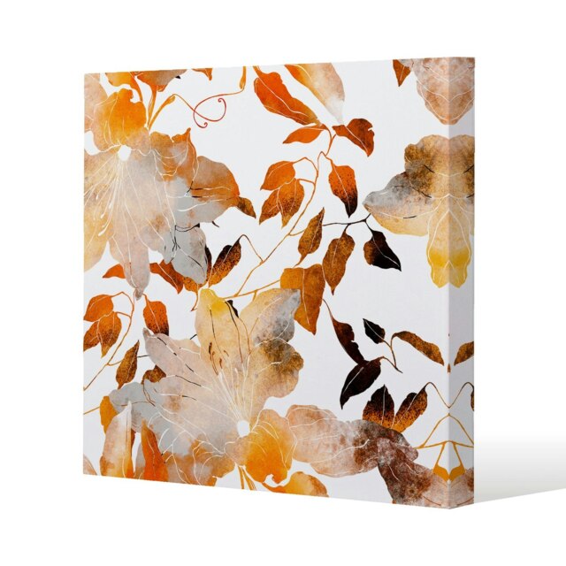 Flowers in Autumn Colours (Canvas Print) Cream