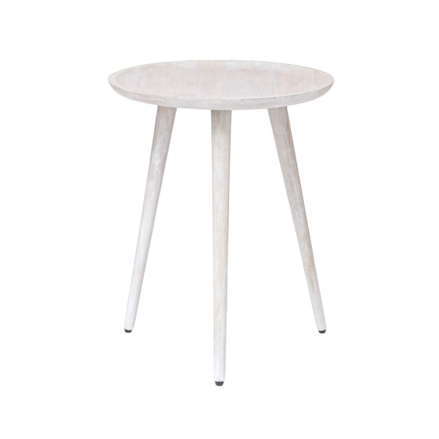 Electra Round Solid Mango Wood Side Table for Living Room Bedroom