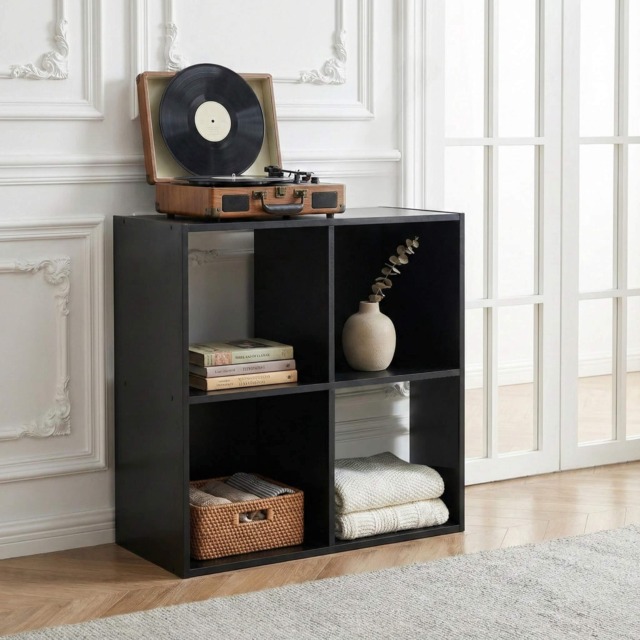 Jane - 2x2 Bookcase - Cube storage boxes (Black)