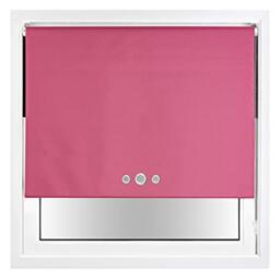 FURNISHED Blackout Roller Blind with Triple Eyelets & Metal Fittings Pink Fuchsia (W) 145cm x (L) 165cm