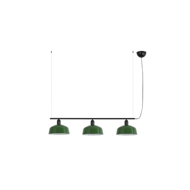 Tatawin Medium Bar Pendant Ceiling Light Black, Gloss Green 3x E27