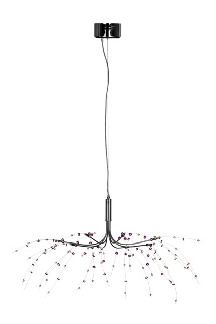 Orsina Xavia Purple and Clear 8 Light Ceiling Light