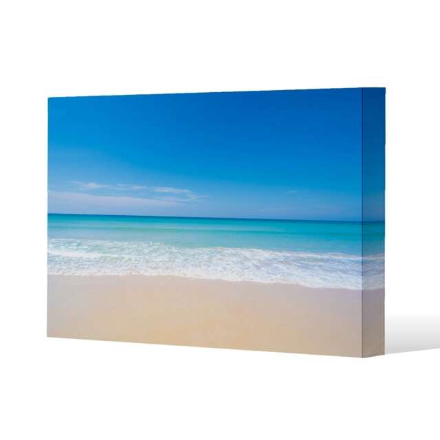 Nature landscape view of beautiful tropical beach and sea in sunny day (Canvas Print)