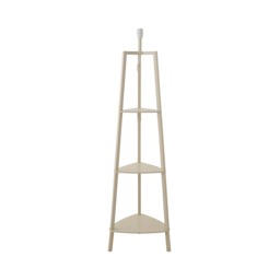 ValueLights Hiru Cream 3 Tier Wooden Shelf Tripod Floor Lamp Base Cream