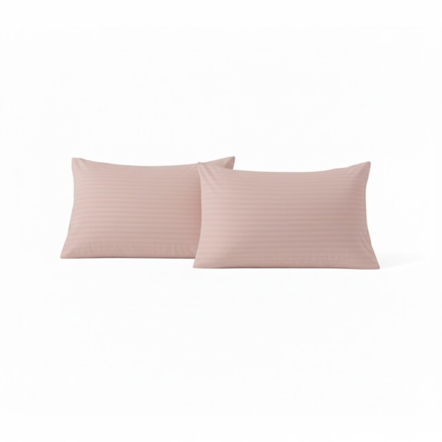 Microfibre Soft Touch Satin Stripe Housewife Pillowcase Pair Pink