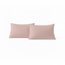 Microfibre Soft Touch Satin Stripe Housewife Pillowcase Pair Pink