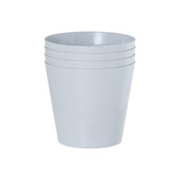 Wham studio 4x 26cm Round Plastic Planter Grey Cool Grey