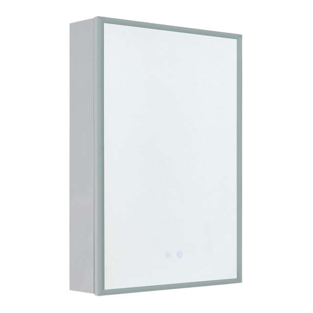 Living and Home Frameless 1-Door LED Mirror Cabinet Chrome