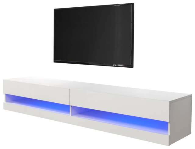 Galicia Wall TV Unit with LED White White