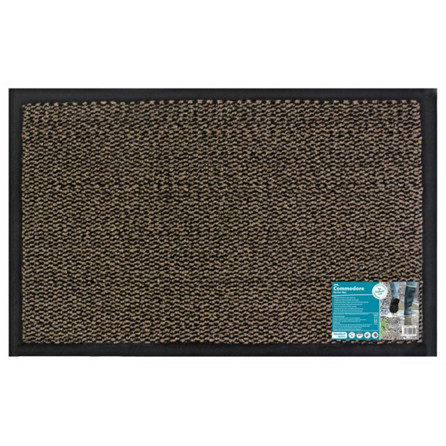 JVL Commodore Machine Washable Heavy Duty Doormat 40x60cm, Brown