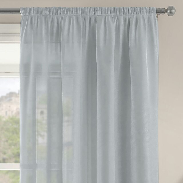 Velosso Riva Slot Top Single Voile Panel - 150cm x 122cm Silver Silver