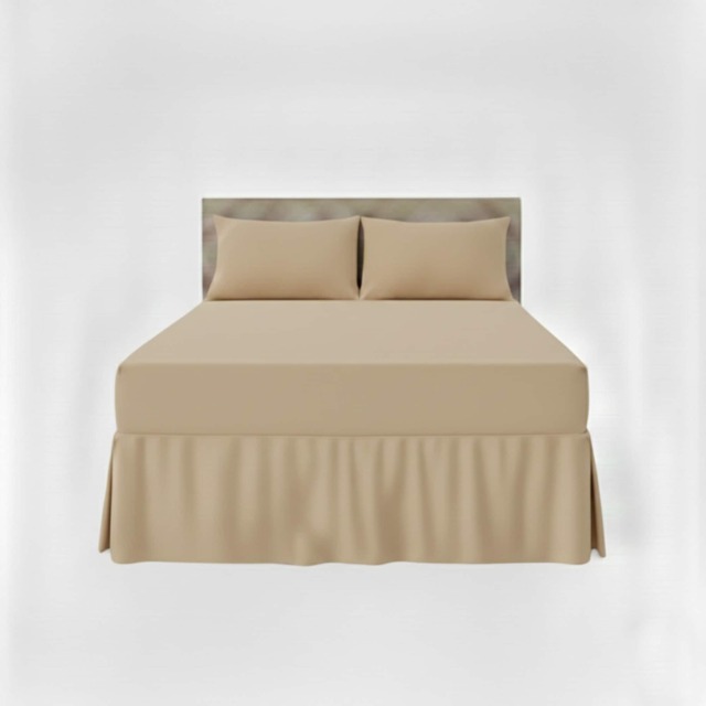 Fitted Valance Bed Sheet Polycotton Mattress Cover And Frill Easy Care Brown Single