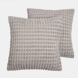 OHS 2 x Bobble Tufted Textured Cushion Covers, 45x45cm - Grey