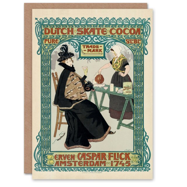 Johann Georg van Caspel Art Card Dutch Skate Cocoa Advert