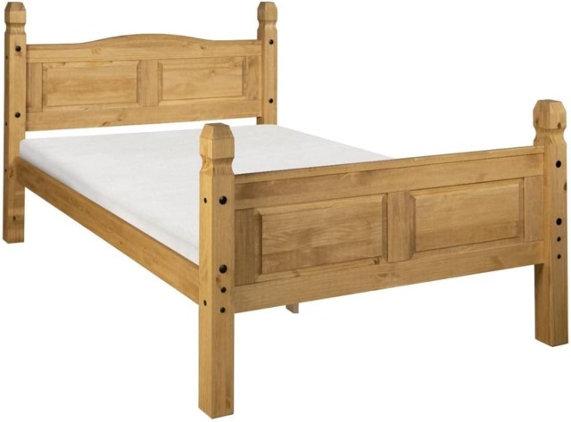 Corona Double Bed Frame High Foot End Mexican Solid Pine
