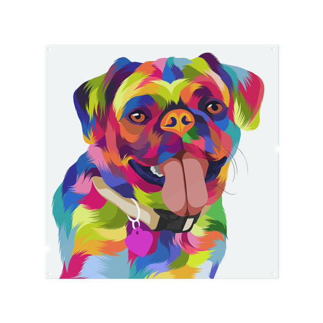 Amazing Illustration Pop Art Dog Designer Splash Back White