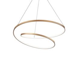 Oz LED Decorative Swirl Integrated Pendant Light Gold, 3000K