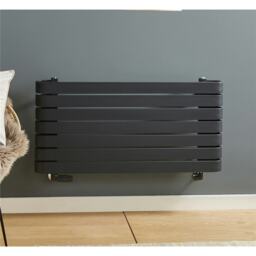 500mm (H) x 600mm (W) - Anthracite Horizontal Bathroom Towel Radiator (Chester) - (0.5m x 0.6m)