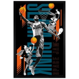 Black Wooden Framed Space Jam 2 Slam Dunk Maxi Poster Multi