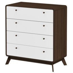 LOFT24 Cassie 4 Drawer Dresser WalnutWhite Brown Walnut/White One Size