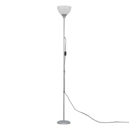 ValueLights Dalby Chrome Uplighter Floor Lamp White Shade and Bulb