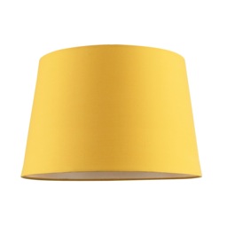 Yellow Cotton Fabric 12inch Drum Lampshade with White Cotton Inner Yellow Yellow 1