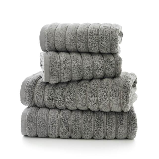 Ribbleton 100% Cotton Zerotwist Ribbed Towels – Hand, Bath & Sheet Sizes – Ultra Soft Grey Dove Grey Bath sheet
