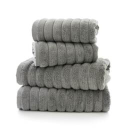 Ribbleton 100% Cotton Zerotwist Ribbed Towels – Hand, Bath & Sheet Sizes – Ultra Soft Grey Dove Grey Bath sheet