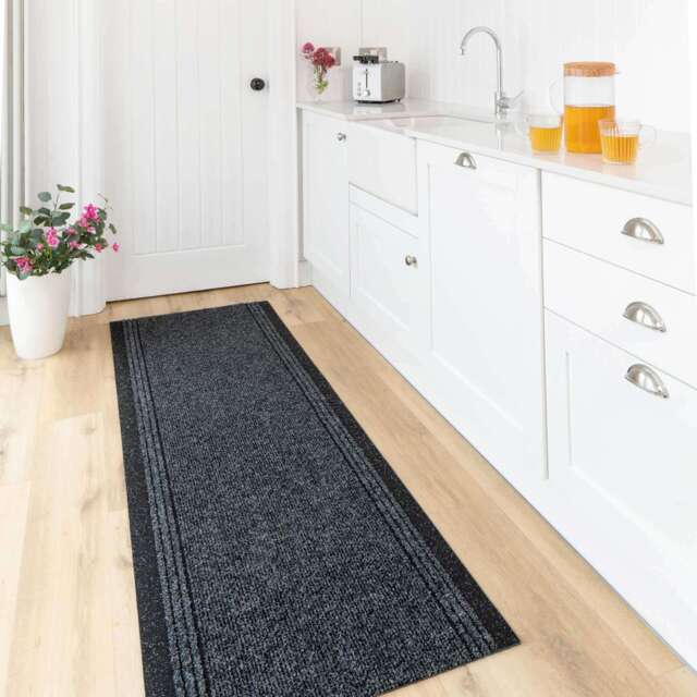 kukoon 3ft - 39ft Long Brown Hallway Runner Rug Stair Carpet Mat 80cm x 732cm