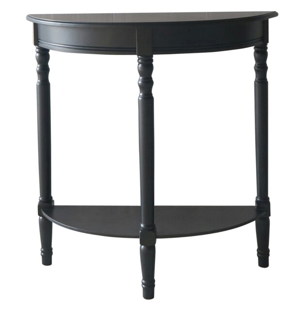 Heritage Half Moon Black Console Table Black