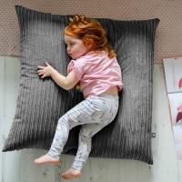 rucomfy Jumbo Cord Bean Bag Floor Cushion - Indoor Versatile Seat