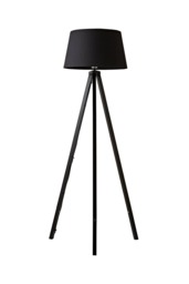 ValueLights Barbro Black Wood Tripod Design Floor Lamp With Black Shade Black
