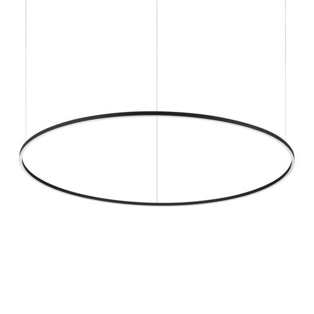 ORACLE Slim 150cm DALI Dimmable 3000K Round Integrated LED Pendant Ceiling Light Black