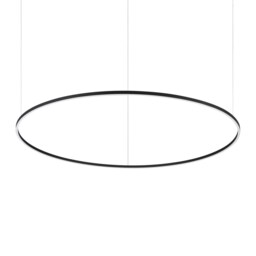 ORACLE Slim 150cm DALI Dimmable 3000K Round Integrated LED Pendant Ceiling Light Black