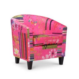Fabric Pink Patchwork Tricia Tub Chair