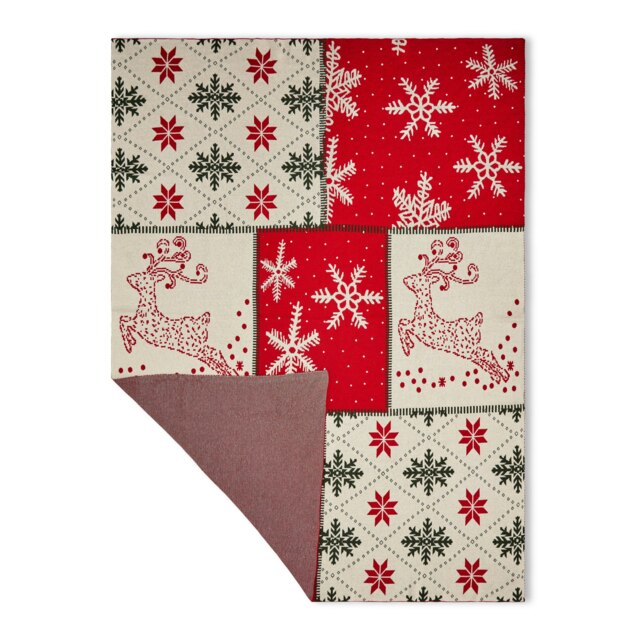 BHS Christmas Patchwork Throw, Red Red Red One Size 1