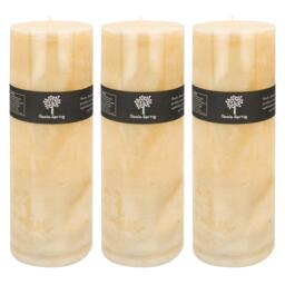 Nicola Spring Round Vanilla Pillar Candles - 215 Hours - Cream - Pack of 3 - Vanilla Candle Home Fragrance Aromatherapy