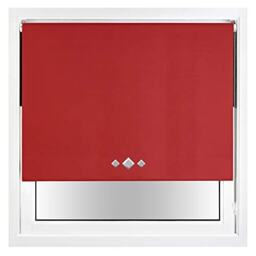 Blackout Roller Blind Diamond Eyelet Metal Fittings Red Red
