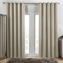 "OHS Blackout Thermal Eyelet Curtains, 66x54"" - Stone"