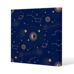 Magic night sky map (Canvas Print) / 46 x 46 x 4cm Multi