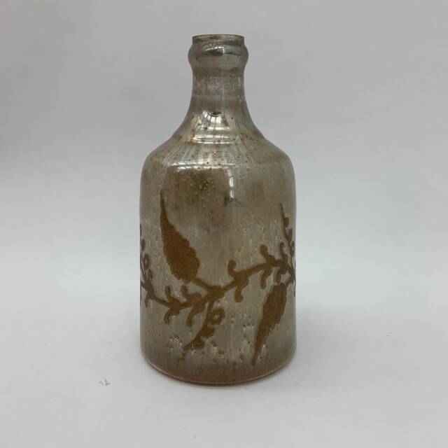 11 Inch Decorative Vase - Antique Silver Glass - L17 x W18 x H28 cm Grey
