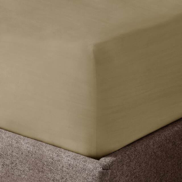 Velosso Washed Linen Look Fitted Sheet Brown Beige King