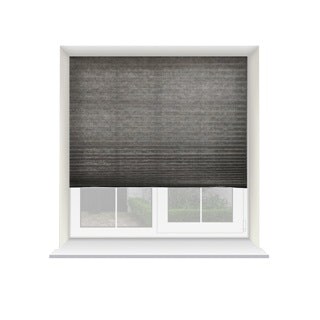 85cm Charcoal Grey Temporary Self Adhesive Dimout Pleated Window Blind 200cm Drop Grey Grey