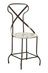 Orsina Cream Metal Chair, Exquisite Metal Dining Chair, Relaxing Footrest Metal Dining Chair