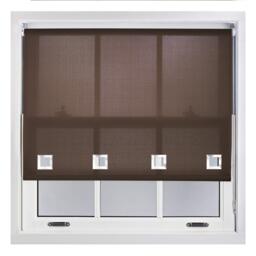 FURNISHED Daylight Roller Blinds with Large Eyelets Cut to Size Sheer Fabric Brown Mocha (W) 60cm x (L) 165cm